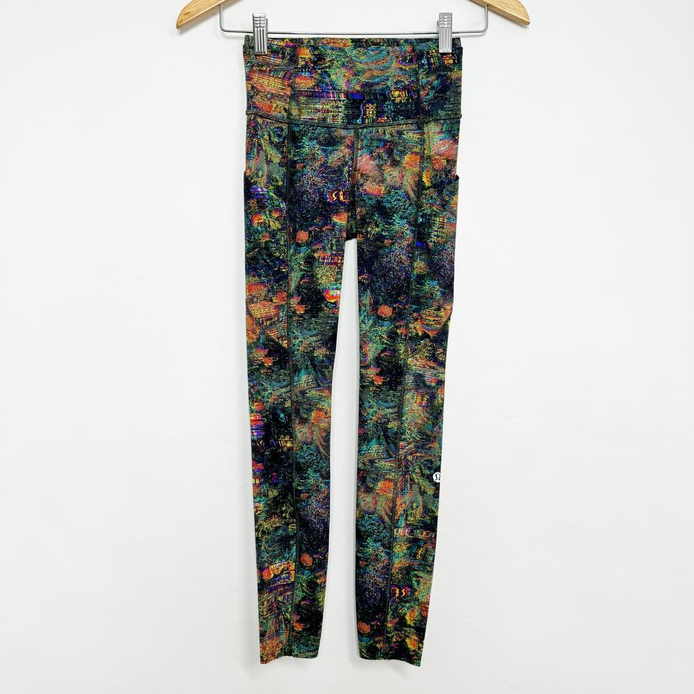 Lululemon Athletica Fast And Free Tight Tapestry Glitch Activewear Gym Size 2 - Picture 2 of 12